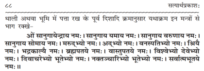 Verse of bhog lagana in Satyarth Prakash by Dayanand Saraswati