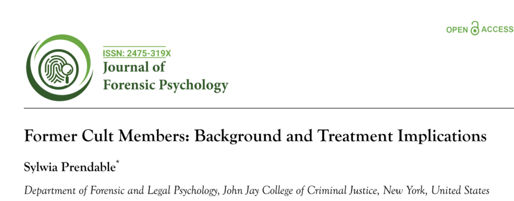 Former cult members research by Sylwia Prendable