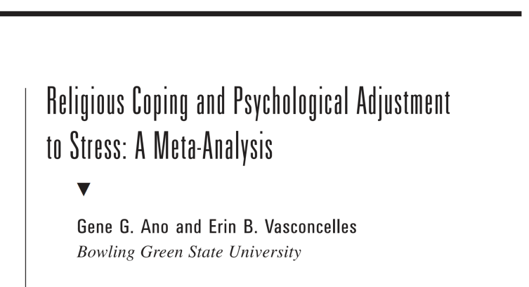 Religious Coping and Psychological Adjustment to Stress - Ano and Vasconcelles (2005)