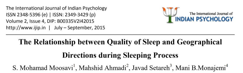 The relationship between quality of sleep and geographical directions during sleeping process free pdf
