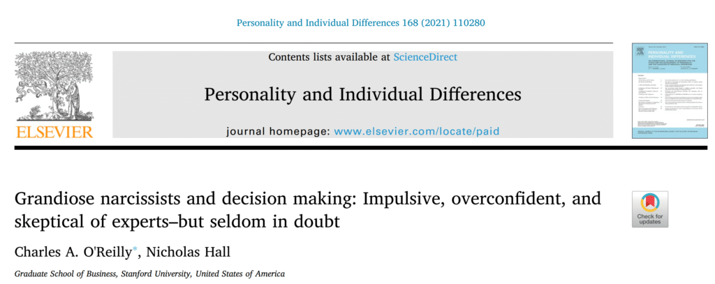 Grandiose narcissists pdf research paper