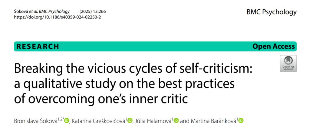 Breaking the vicious cycles of self criticism - overcoming one's inner critic