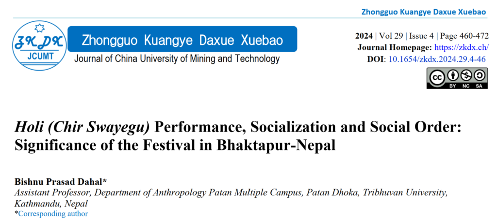 Holi Performance , socialization and social order - Bhaktapur Nepal - Bishnu Prasad Dahal free pdf